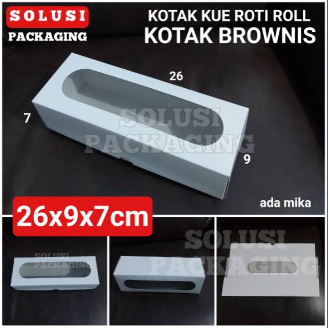 

ISI 20 pcs KOTAK BROWNIES ROLL TART 26x9x7cm /KOTAK DUS KUE ROTI/KARDUS DOS BOX