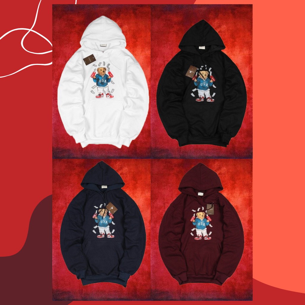 HOODIE SWEATSHIRT GUCCI BEAR USA PREMIUM HIGH QUALITY HYPEBEAST