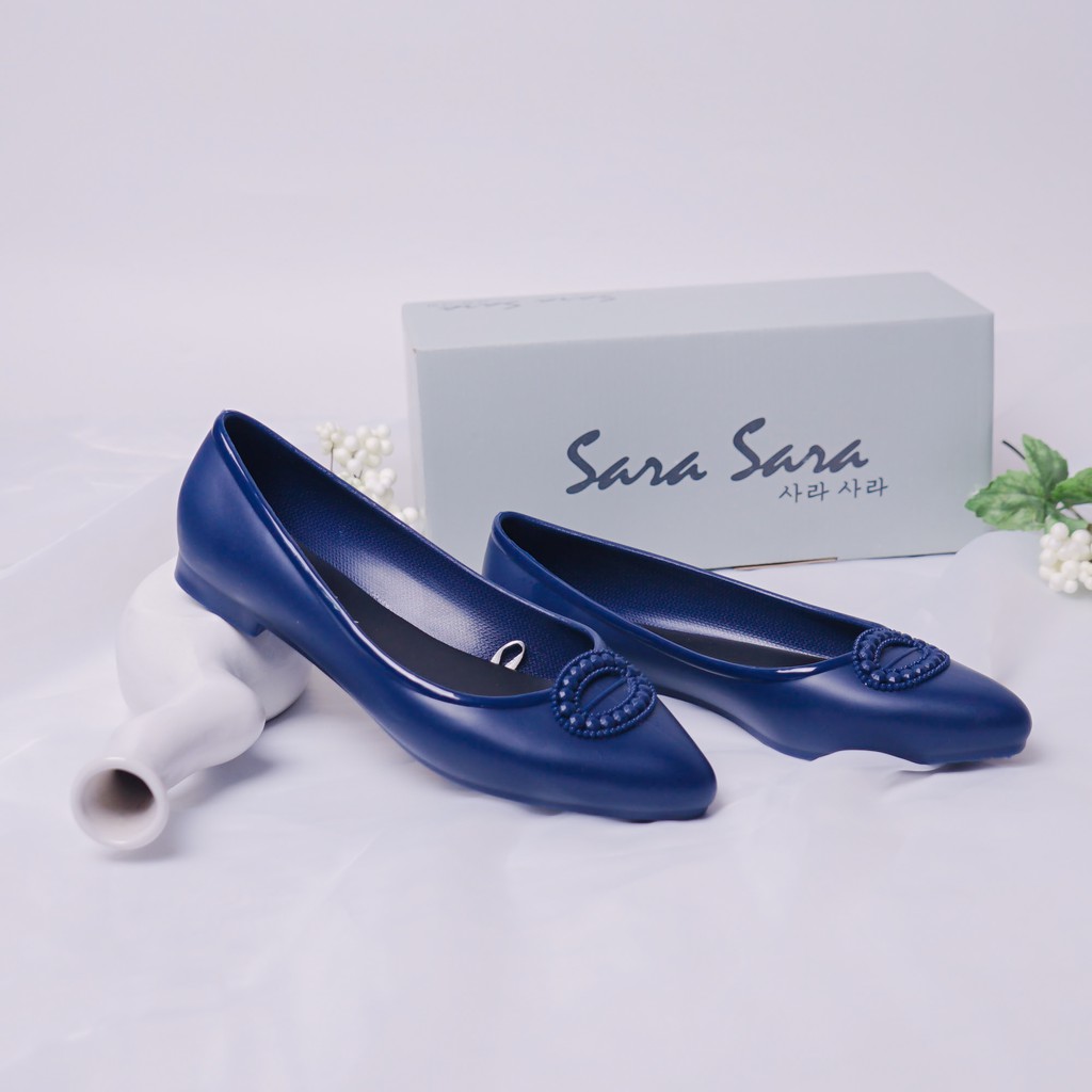 Sara Sara Permata flat shoes jelly sepatu jelly wanita trendy sepatu kerja