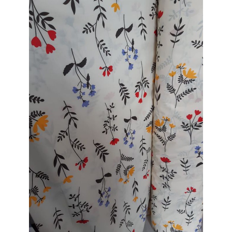 Jual kain seprai meteran bahan esra motif ivana 1 meter | Shopee Indonesia