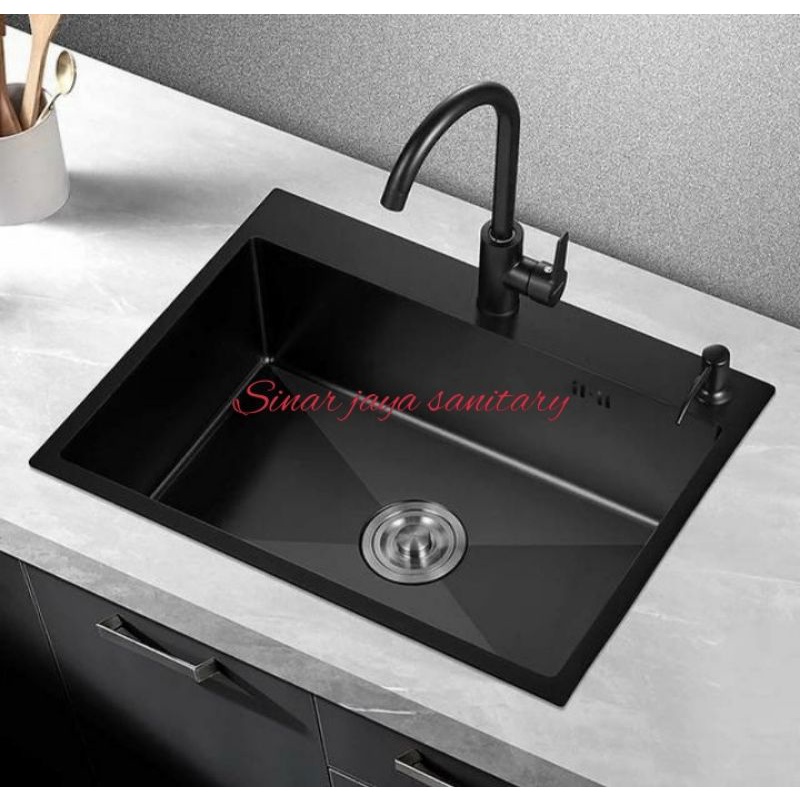 Paket komplit kitchen sink ONAN Black 5040 &quot;ORIGINAL&quot; / paket sink kotak hitam 5040