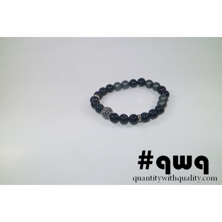 gelang batu unisex cowok cewek casual swarovski pasir emas tahan karat