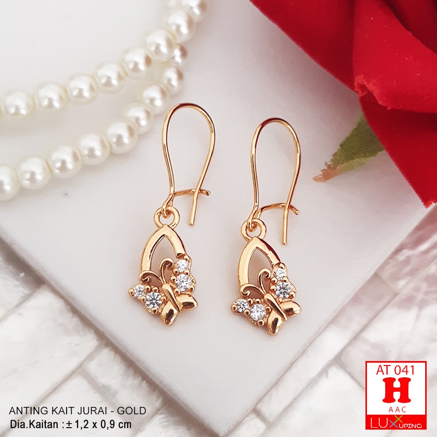 AT 041 Anting Wanita Dewasa Lapis Emas Imitasi Warna Mas 18K Perhiasan Set Xuping Tidak Mudah Luntur Awet Aksesoris  Korea Luxx Xuping