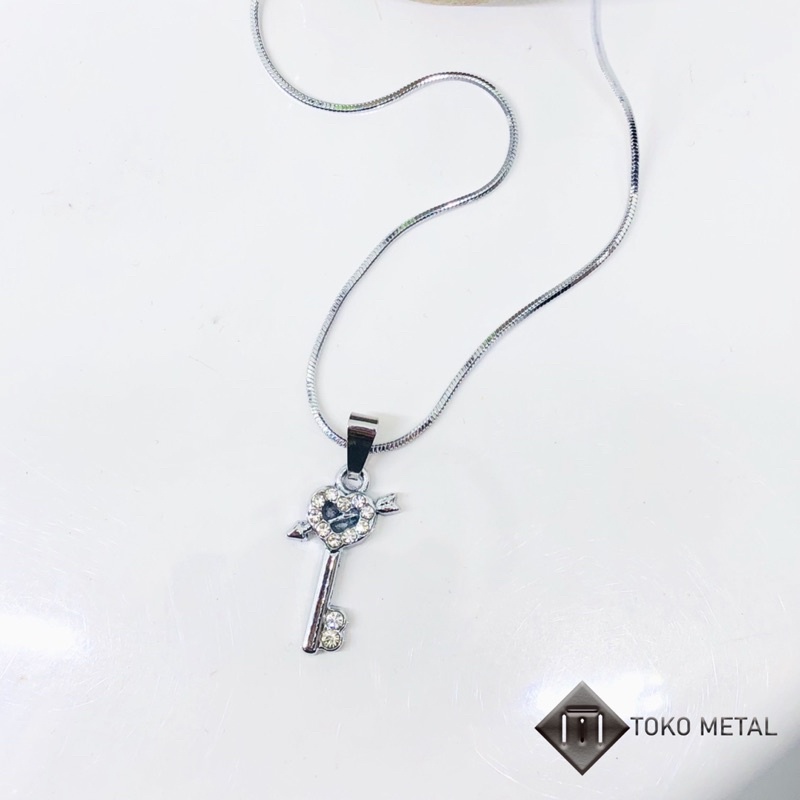 COD✔️KALUNG RHODIUM + LIONTIN MODEL TERBARU Untuk Wanita [TOKO METAL]