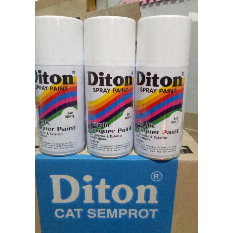 cat semprot pilok pilox diton white 840 300cc putih glossy 840 300cc