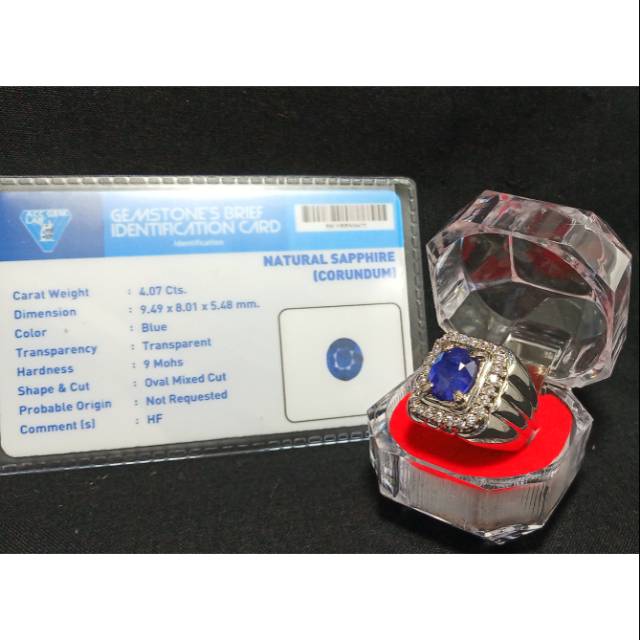 BATU BLUE SAFIR ASLI NATURAL BERSERTIFIKAT SIAP PAKAI