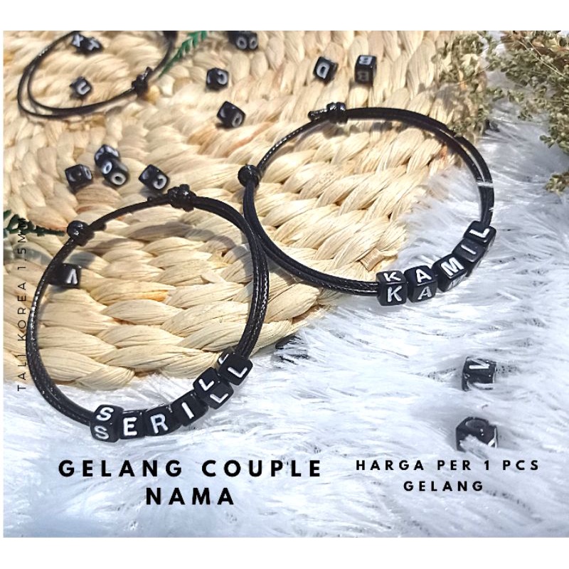 Gelang Couple Nama Gelang Tali korea Hitam glosyy Gelang Couple Sahabat