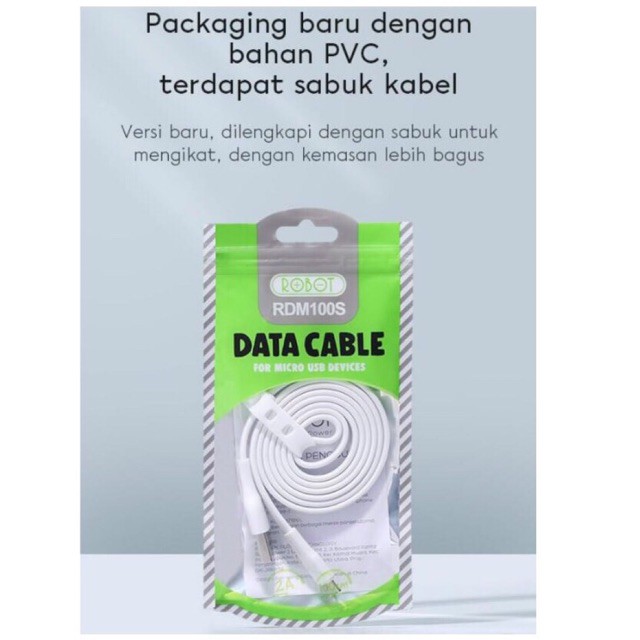 KABEL DATA CHARGER ROBOT RDM100 RDM100S FOR MICRO USB 2A PACKING IMPORT