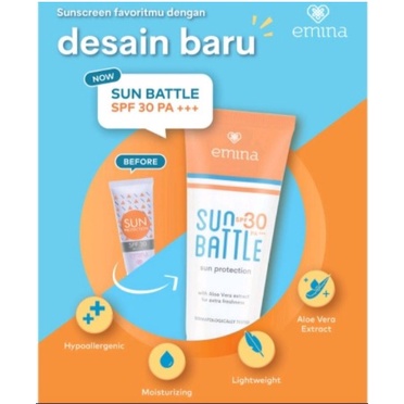 ✨SHASYA✨ Emina Sun battle Spf 30 pa +++ | sun protection Sun Battle SPF 45 PA+++