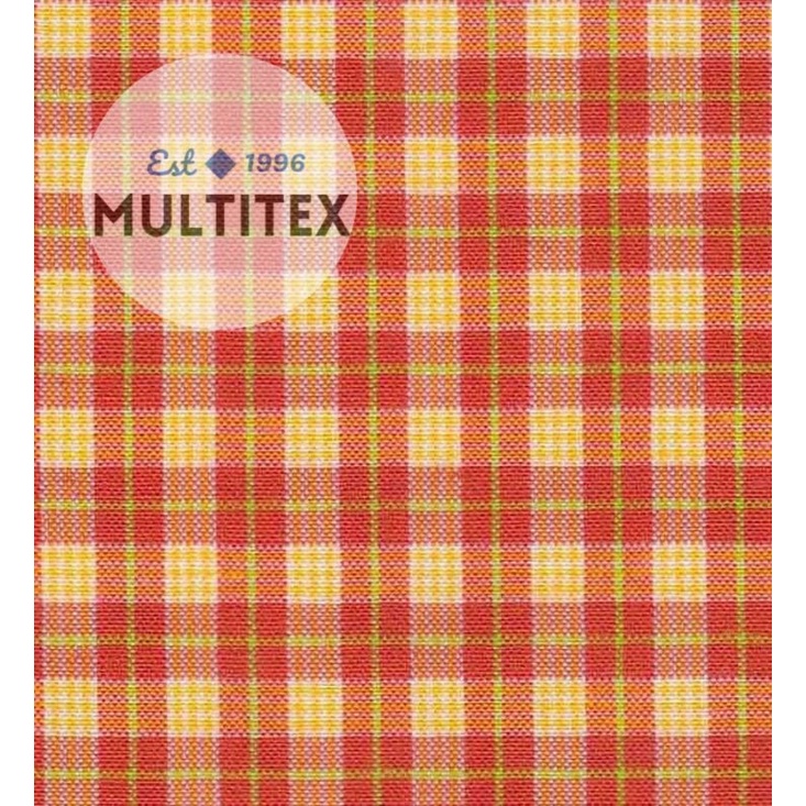 [GULUNGAN] Bahan kain kotak tc katun orange halus adem lembut seragam sekolah kemeja rok rompi celan