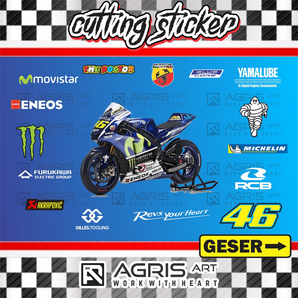 cutting sticker stiker sponsor livery movistar yamaha pnp to R15 R25 R6 M1