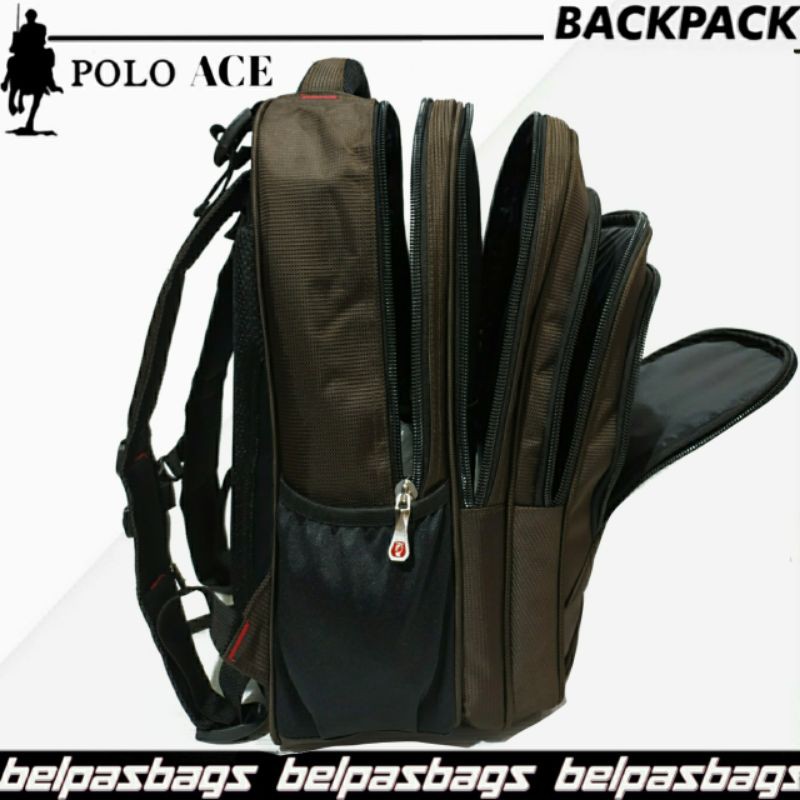 TAS RANSEL LAPTOP BACKPACK POLO ACE 9030 COKELAT