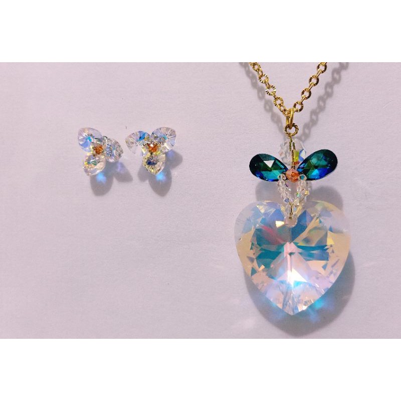 Swarovski Austria Original 1 Set Kalung, Anting, Liontin