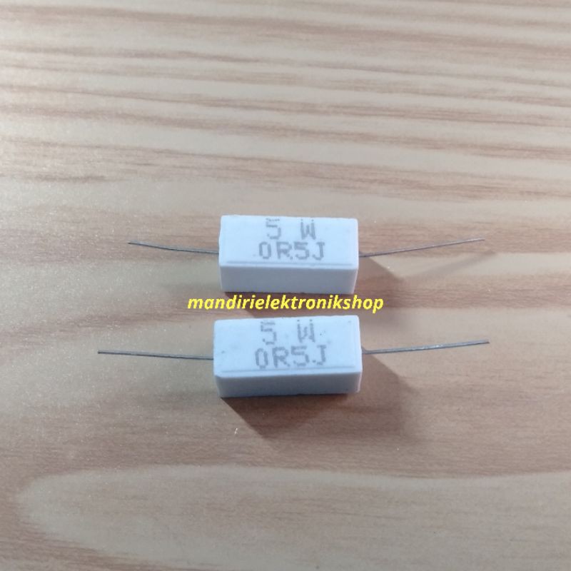 RESISTOR KAPUR 5 WATT RESISTOR 5 WATT 5W R KAPUR 0.5 OHM 0.5rj