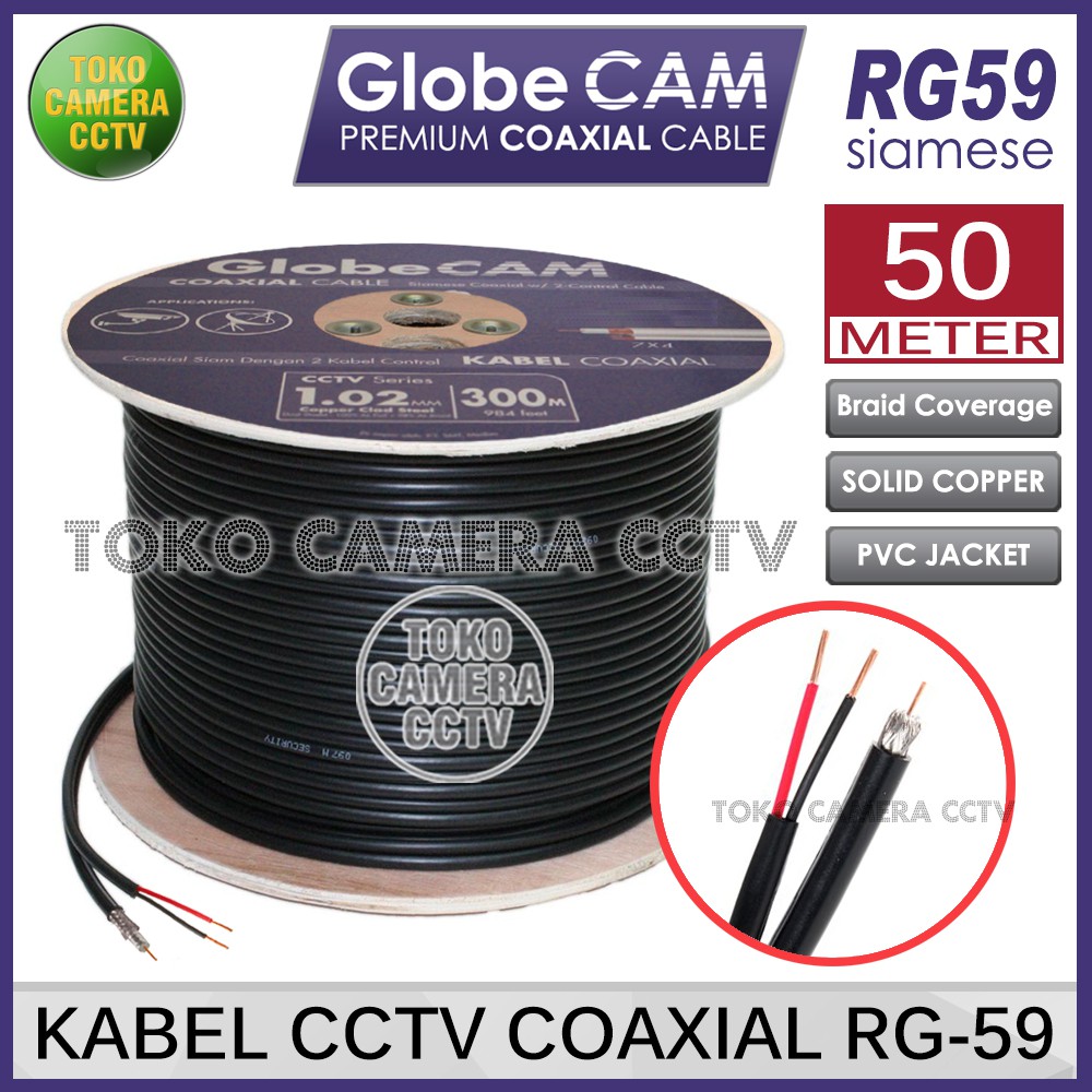 KABEL CCTV COAXIAL RG59 WITH POWER 50 Meter