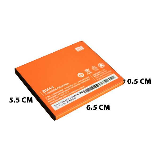 Baterai Xiaomi Redmi 2 2200mAh - BM44 (Replika 1:1)-Oren