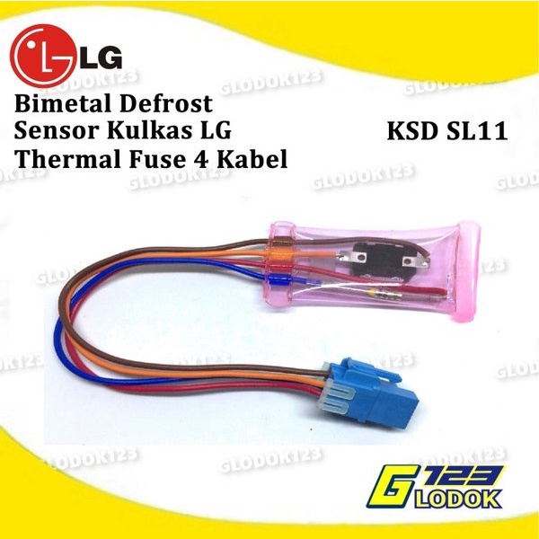 Defrost Bimetal Fuse Dingin Dalam Kulkas 4 Kabel Gabung LG Sanken