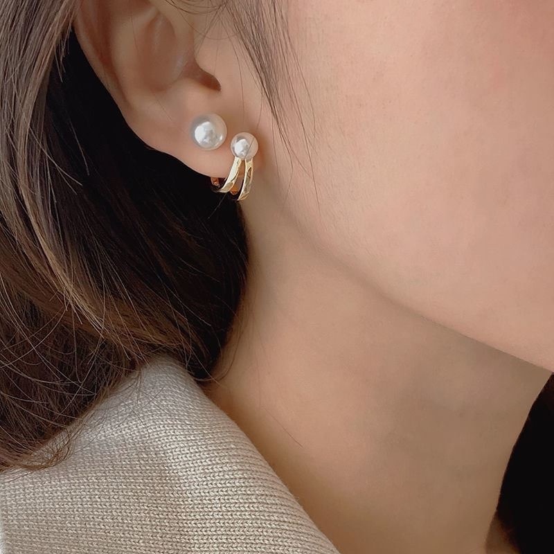 Anting Tusuk Gantung Mutiara Imitasi Gaya Retro Korea Untuk Wanita