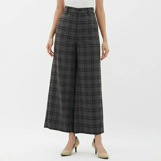  Uniqlo  Gu Tartan  Wide leg pants Shopee Indonesia