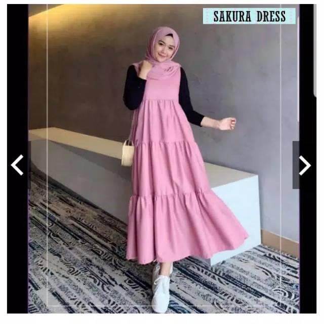 Sakura dress baju gamis pakaian wanita dress fashion muslim