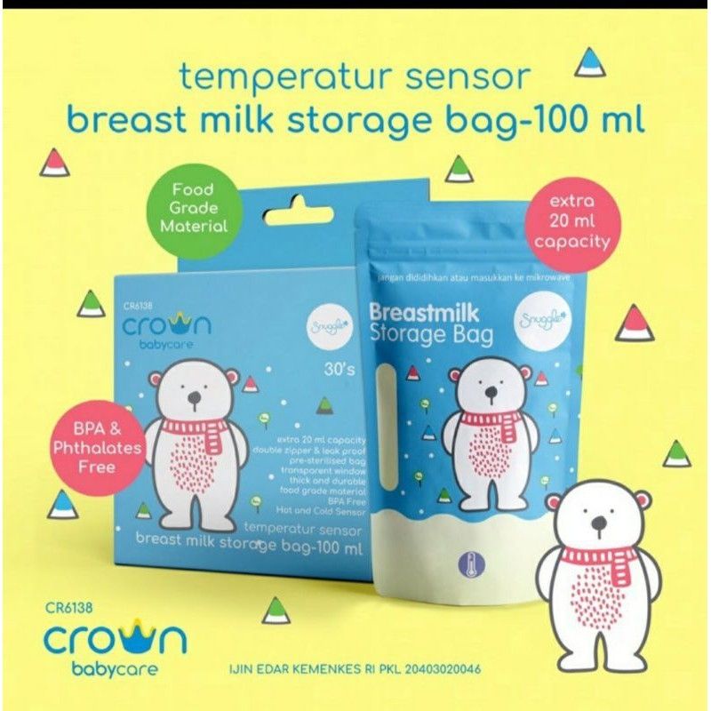 Crown Kantong Asi 100ml + Extra 20ml - Crown Storage Breastmilk 100+20ml