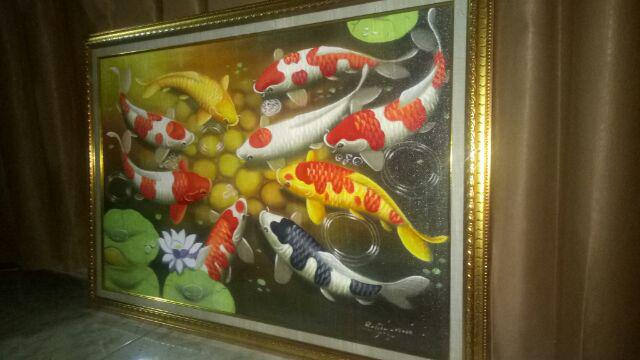 Lukisan Koi Fengshui 90 X 60 Cm