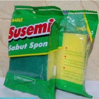 ^ KYRA ^ Susemi Sabut Spon Cuci Piring Hijau Kuning dan Stainless Sponge Lebih Ekonomis