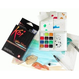 

air-cat- sakura koi water colors pocket field sketch box -cat-air.