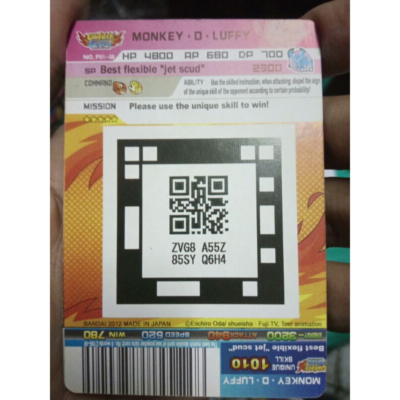 Kartu One Piece Original Bandai Toei Animation 25 Kartu (AR, QR Code)