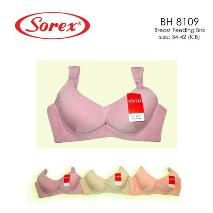 TERLARIS Sorex Bra BH Menyusui Busa Tebal Kancing Depan Ganda Kawat Polos 8109
