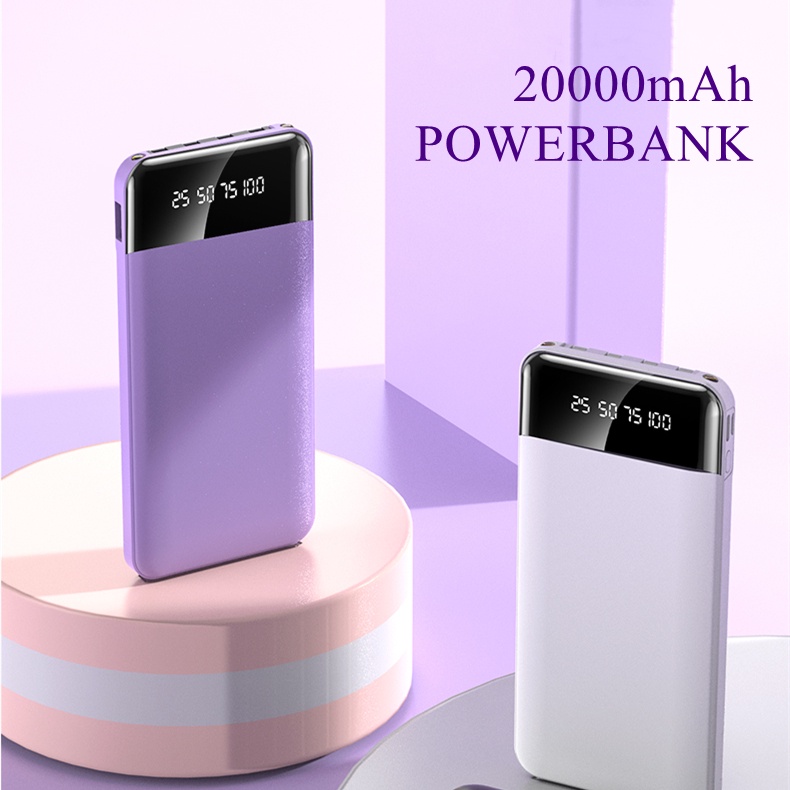 Powerbank / Power Bank Fast charging USB Portable 20000mah LED display 3IN1 FLASHLIGHT+PHONE HOULDER+POWERBANK