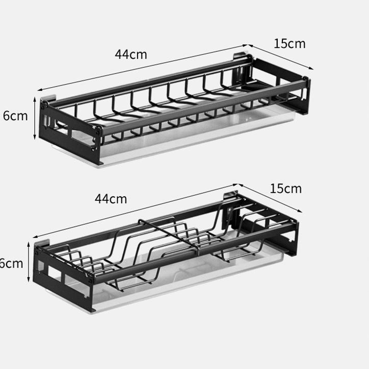 Spesial Lebaran Dejavu Rak Piring Gantung Rak Mangkok Dinding Stainless Tempat Penyimpanan Dapur Min