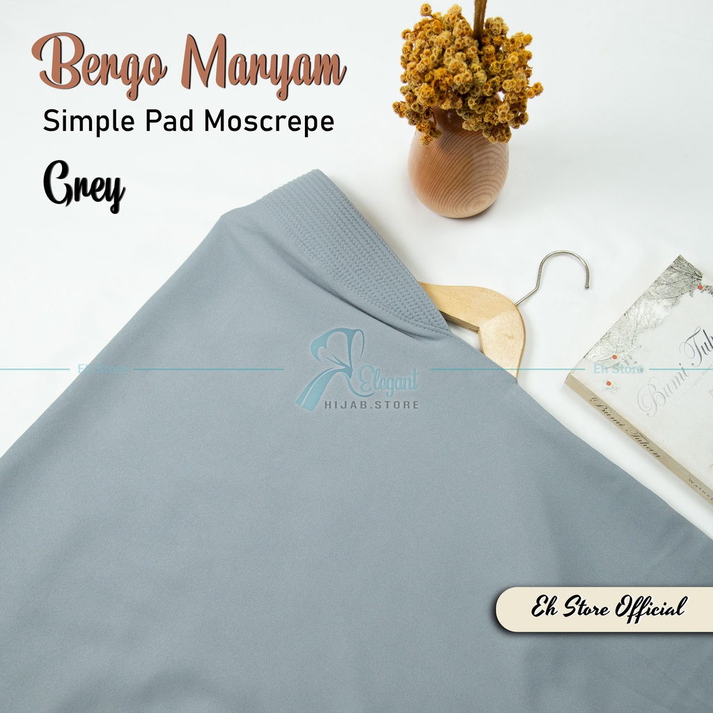 Kerudung instan / Jilbab bergo maryam SIMPLE PAD MEDIUM M murah (TANPA TALI)-Grey