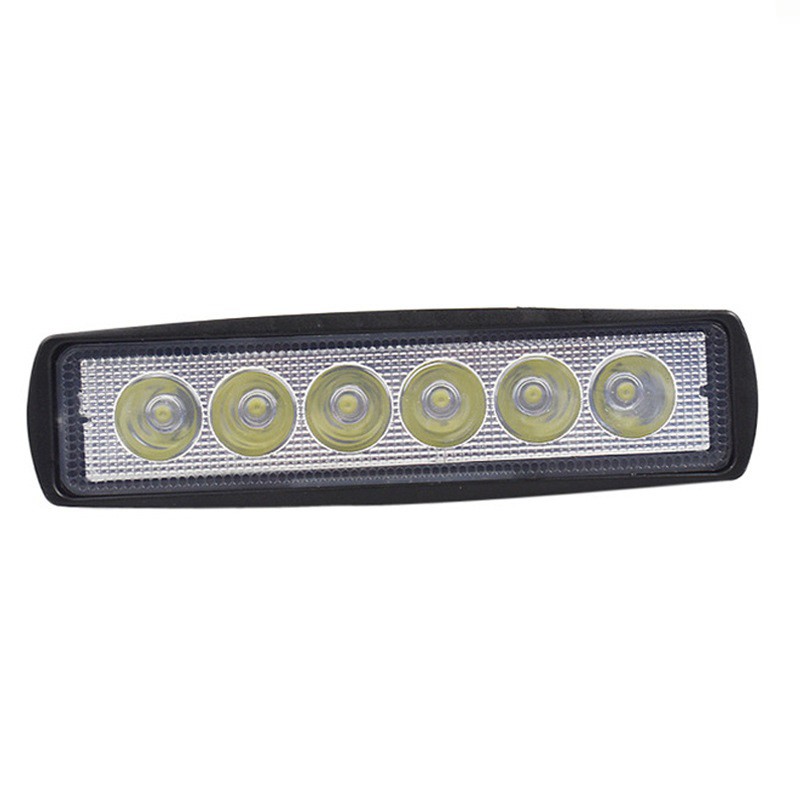 PROMO Lampu Tembak Mobil 6 LED Spot Lightbar Car Truck ATV SUV 4WD 18W - LW18 - Black