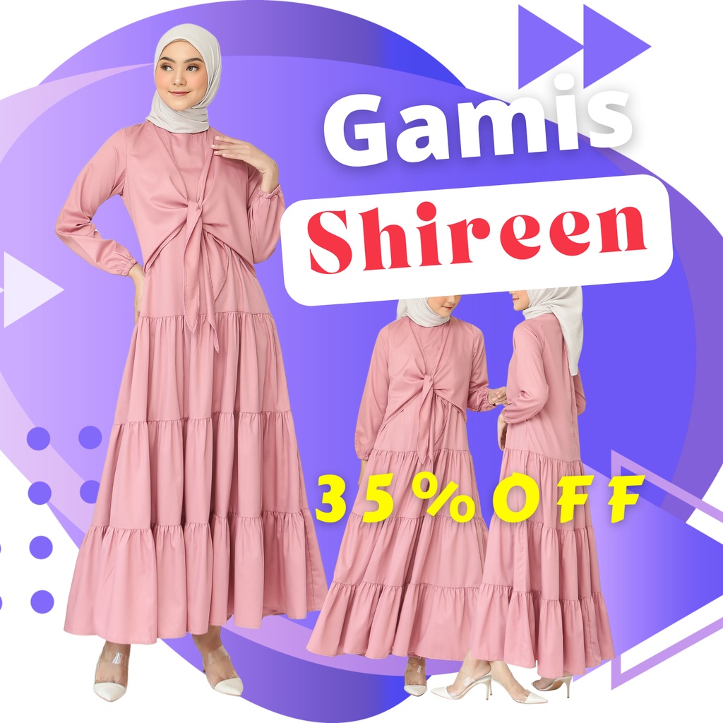 Jinosa.Id - Gamis Rok Shireen Sungkar Hijab Instant Instan Kain Katun Toyobo Premium Kekinian Terlar