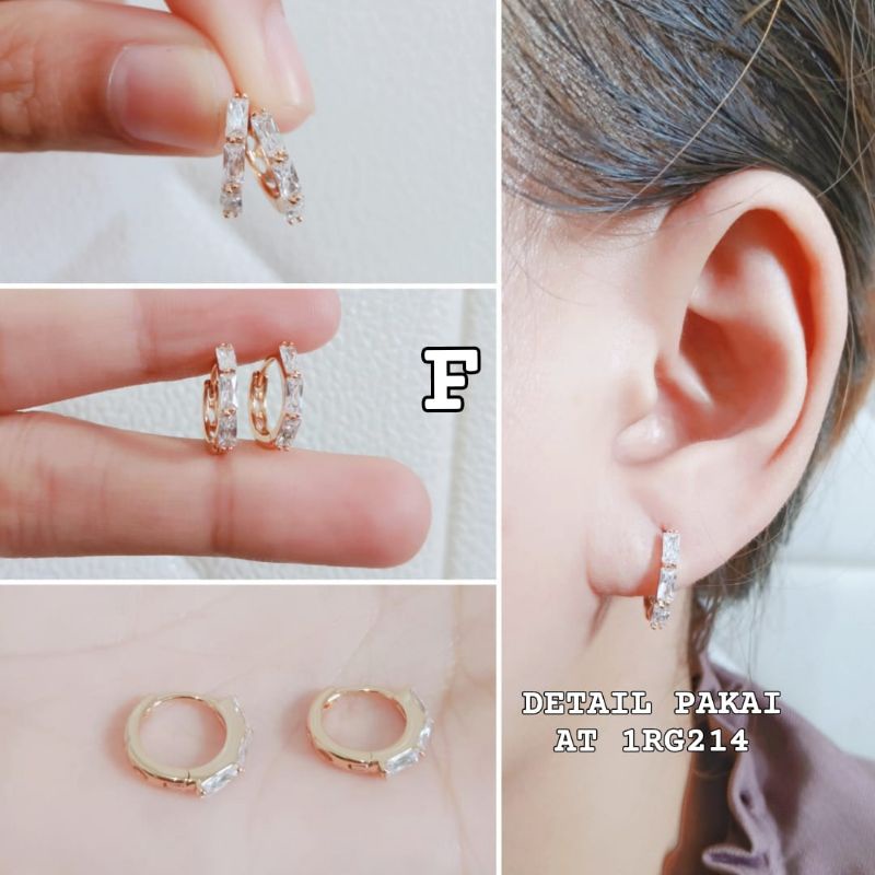 Anting Titanium Clip Permata Anti Karat Dan Anti Luntur Xupblink Jewelry