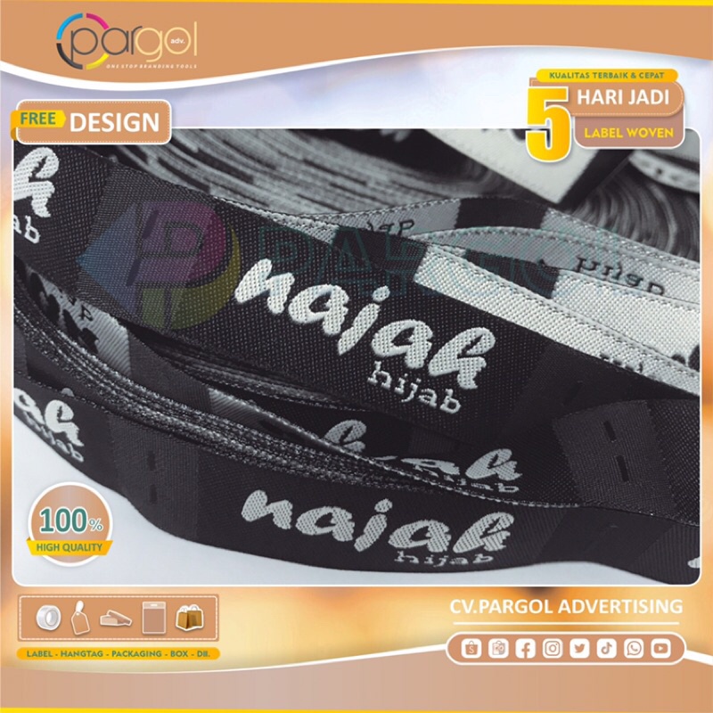 

label woven premium quality/label bordir premium/label baju premium