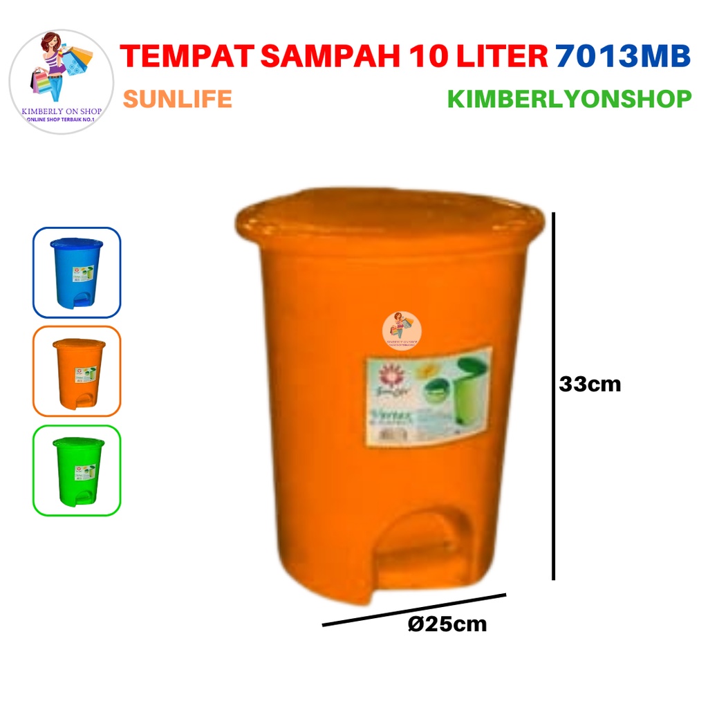 Tempat Sampah Injak Vertex Dustbin 10 Liter 7013 MB Sunlife