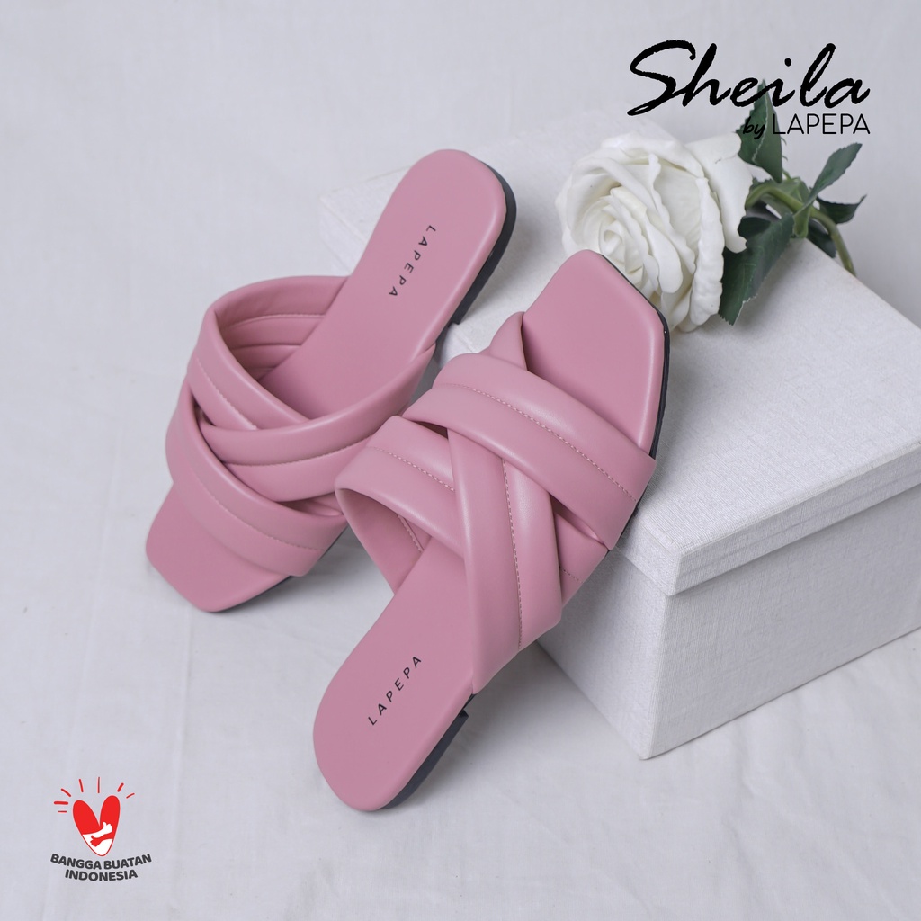 AVLINSTORE - tipe SHEILA Sandal Wanita Teplek Kekinian Casual Model Silang 3 Unik