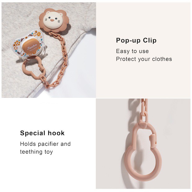 Simba Pacifier Holder Chain Tali Pengait Gantungan Empeng dan Mainan