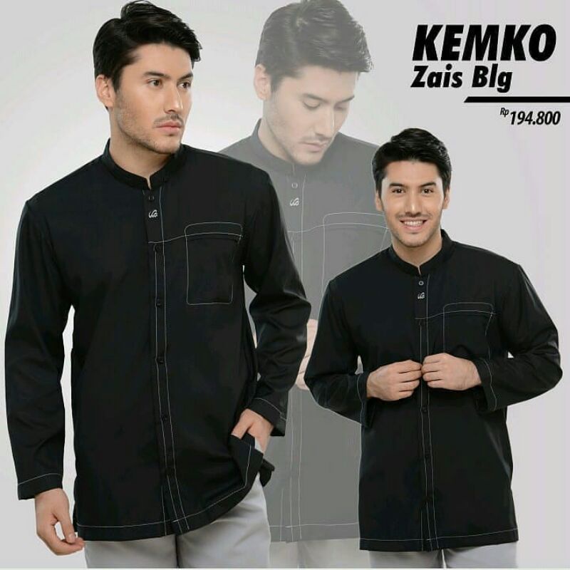 Kemko Zais Blg - Kemko Rabbani Hitam - Baju Koko Hitam Lengan Panjang - Kemko Hitam Rabbani - Muslim