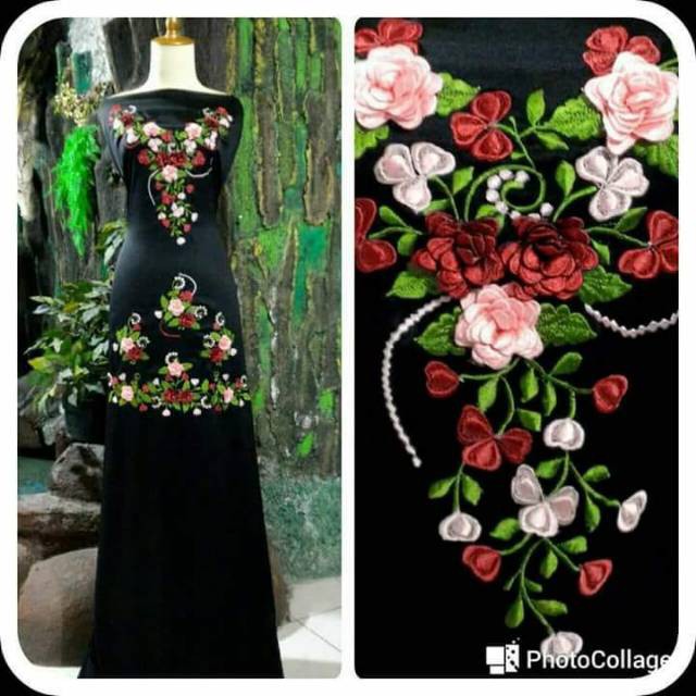 Bahan Baju Kurung Bordir timbul 04