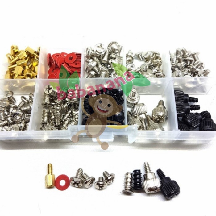 228 Pcs set screw washer spacer thumb hex hdd motherboard baut fan kit