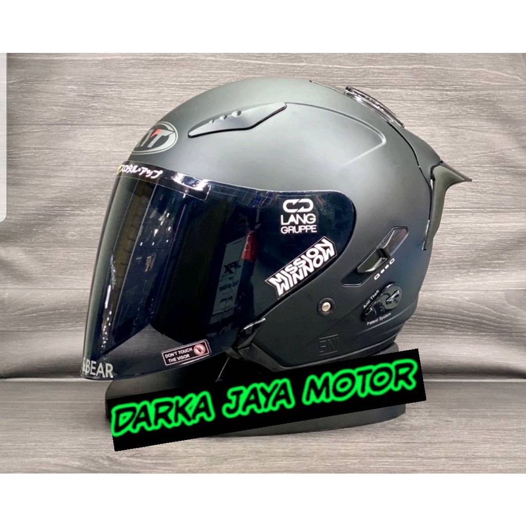 KYT GALAXY FLAT R POLOS HELM KYT HALF FACE KYT GALAXY FLAT R SLIDE  GRAPIC  PAKET GANTENG \SPOILER 2D\VISOR OPEN VENOM-HTM DOF KACA SMOKE