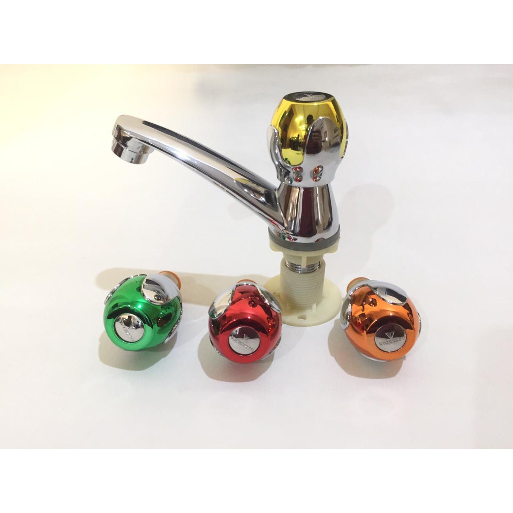 Keran Kran Air Basin Desk Wastafel Kamar Mandi Chrome Handle Warna Lolipop 1/2 inch