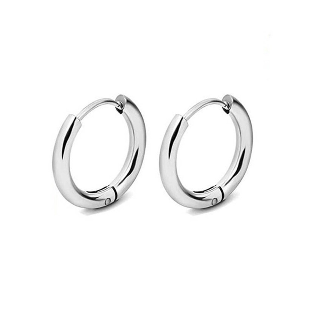 Candy Jewelry 1 Pcs Stainless Steel Hoop Earrings Geometric Circle Fashion Earring for Women 8 10 12 14 16 18 20mm