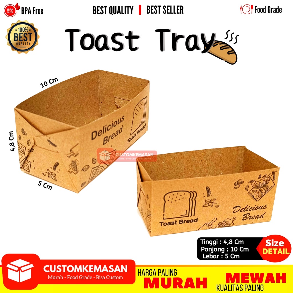 Toast Tray / Toast Box / Dus Roti Bakar / Box Roti Toast / Kemasan Roti Bakar