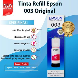 TINTA EPSON 003 PRIN   TER ECOTANK L1110 L3100 L3101 L3110