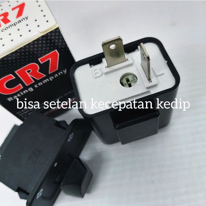 Saklar Sen Plus Hazard Model TRAPESIUM  + FLASHER CR7- HONDA BeAT Karbu / Kharisma / Revo / Vario 110 cw