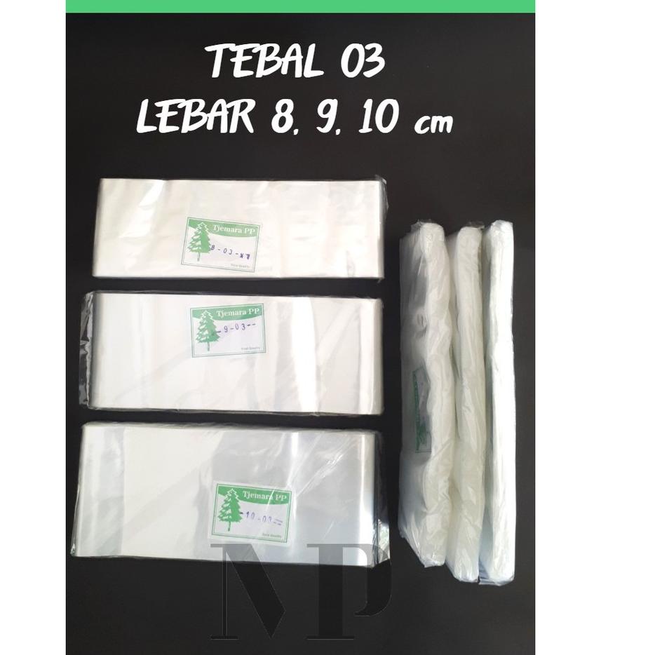 

Promo - Plastik PP ROLL Lebar 8 9 10 cm Tebal 03 Bening Panjang